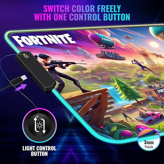 Gaming Mouse Pad - Desk Mat Gaming Mouse Pad, 90x40 Extra Medium Large Extended Big Long Huge XL XXL and XXXL RGB LED Light Mousepad for a Computer, PC Mats Mousepads Battlefield Blitz