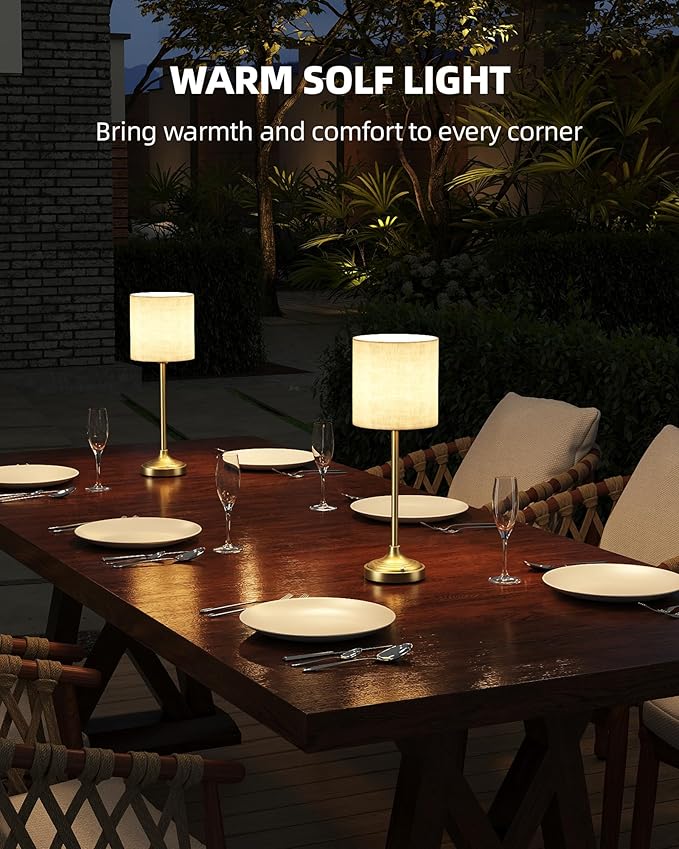Cordless Table Lamp, 8000mAh Battery Operated Lamp with Stepless Dimming, 2700K LED Rechargeable Desk Lamp, Portable Touch Control Wireless Lamp for Kitchen, Dining Room, Bedroom, Living Room, Dorm