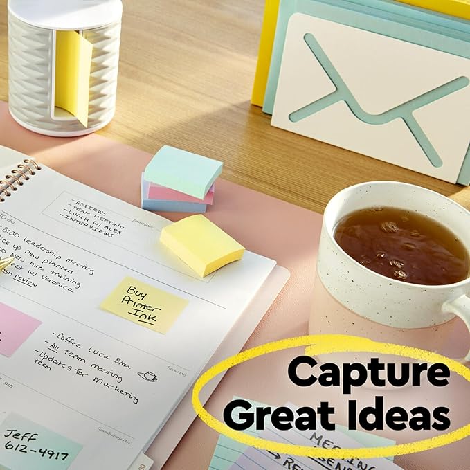 Post-it Notes 3x3 in, 12 Pads, America's #1 Favorite Sticky Notes, Canary Yellow, Clean Removal, Recyclable (654)