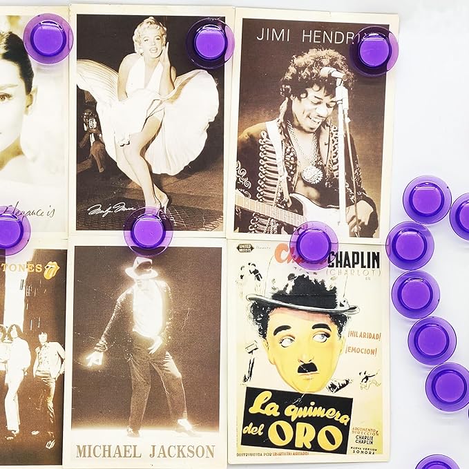 Fridge Magnets - 42 Pack Strong Refrigerator Magnets, Heavy Duty Small Magnets for Whiteboard, Locker, Crafts, Office, Classroom Use - Clear Decorative Cute Round Mini Magnet for Fridge, Purple