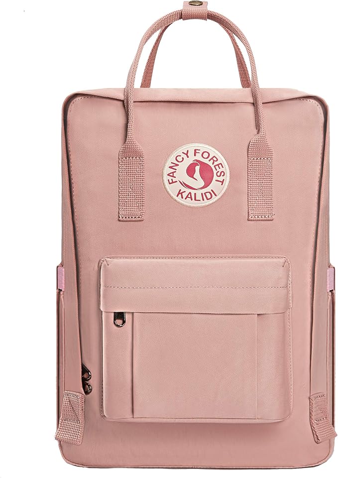 KALIDI Casual Laptop Backpack 15 Inches Classic Camping Rucksack Travel Outdoor Square Daypack College Hiking Gym Bag, Pink