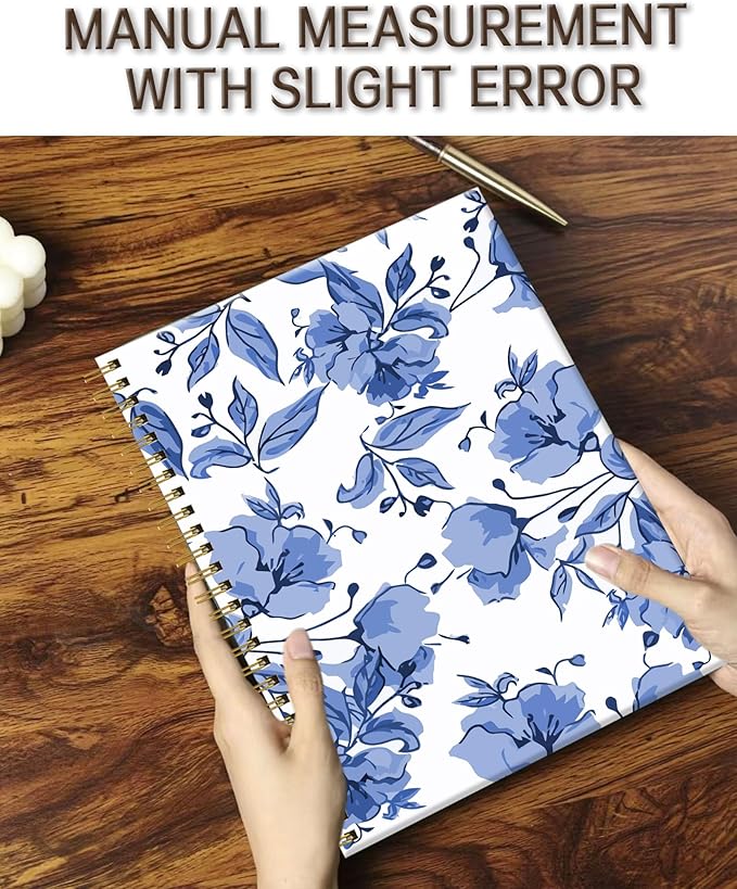 Spiral Notebook A5, Hardcover Journal for Women, 120 Pages Thick College Ruled Paper, Perfect for Office, School, or Home Use(Watercolor Flowers)
