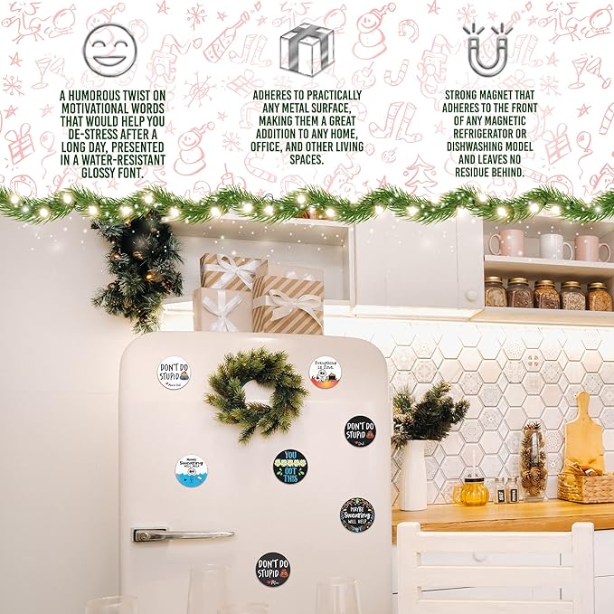 Maybe Swearing Will Help Magnet for Workspace Decor - Suitable for Home, Desks, Lockers, and College Spaces - Ideal Gift for Friends, Coworkers & Family Members - Floral