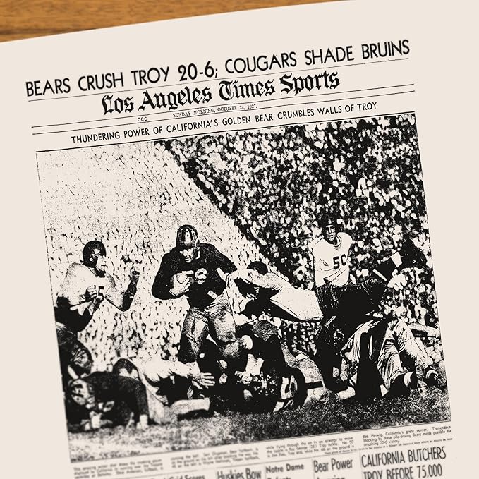 Signature gifts Personalized College Football Newspaper History Book, A3 Large Deluxe Hardcover - College Football Fan, Alumni, Students Keepsake Gift