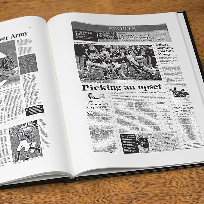 Signature gifts Personalized College Football Newspaper History Book, A3 Large Deluxe Hardcover - College Football Fan, Alumni, Students Keepsake Gift