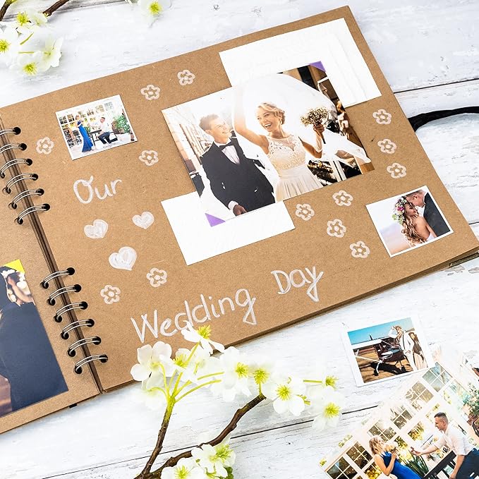 Bstorify Large Scrapbook Photo Albums 50 Pages (11 x 8.5 inch) Brown Thick Kraft Paper, Memory Book - Ideal for Your Scrapbooking, Art & Craft Projects