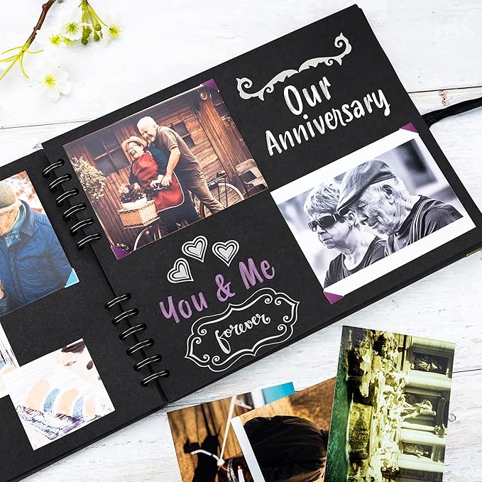 Bstorify Large Scrapbook Photo Albums 50 Pages (11 x 8.5 inch) Black Thick Kraft Paper, Memory Book - Ideal for Your Scrapbooking, Art & Craft Projects