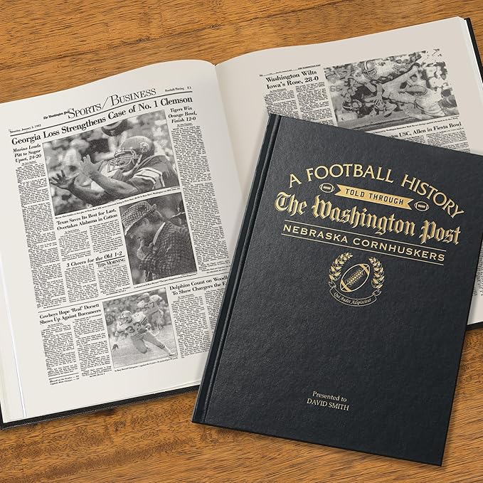 Signature gifts Personalized College Football Newspaper History Book, A3 Large Deluxe Hardcover - College Football Fan, Alumni, Students Keepsake Gift