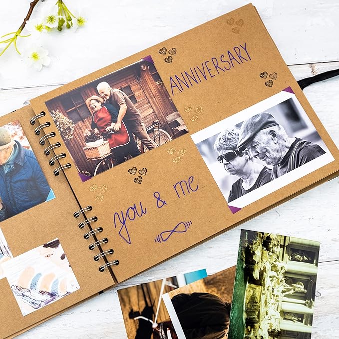 Bstorify Large Scrapbook Photo Albums 50 Pages (11 x 8.5 inch) Brown Thick Kraft Paper, Memory Book - Ideal for Your Scrapbooking, Art & Craft Projects