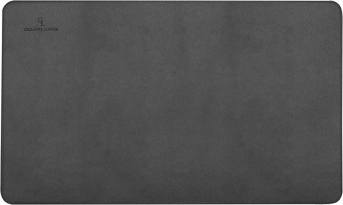 Gallaway Leather Desk Pad – 25 x 17 inch - Desk Mat Home Office Desk Accessories Desktop Protector XXL Mouse Pad Writing Desk Blotter - Grey - Medium