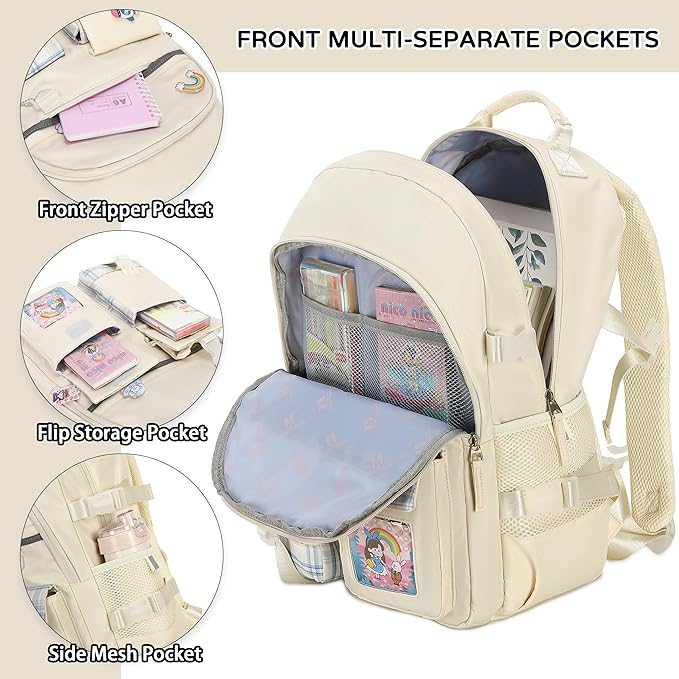 Hey Yoo Cute Backpack for School Backpack for Girls Backpack with Lunch Box Bookbag Set Kids Backpacks for Teen Girls