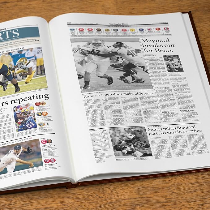 Signature gifts Personalized College Football Newspaper History Book, A3 Large Deluxe Hardcover - College Football Fan, Alumni, Students Keepsake Gift