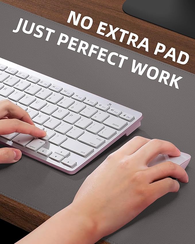 Desk Pad Mat - Leather Desk Pad Protector for Office and Home - Desk Organization and Accessories - Ideal for Large Mouse Pad and Desk Mats on Top of Desks(Dark Grey,31.5" x 15.7")