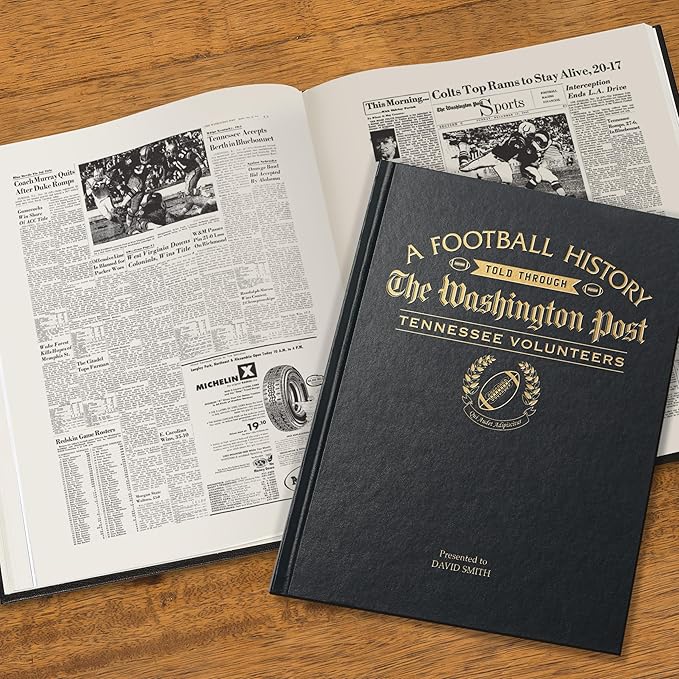 Signature gifts Personalized College Football Newspaper History Book, A3 Large Deluxe Hardcover - College Football Fan, Alumni, Students Keepsake Gift