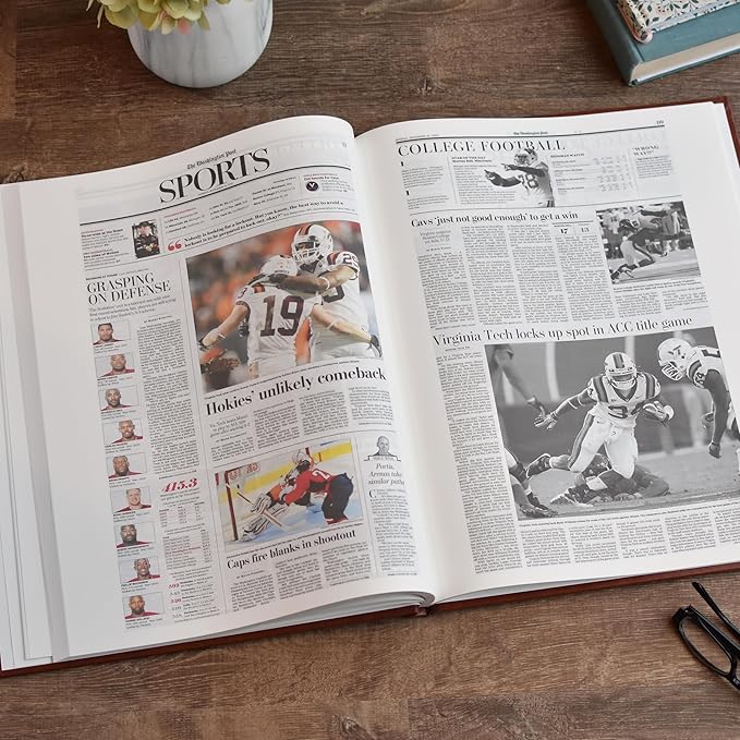 Signature gifts Personalized College Football Newspaper History Book, A3 Large Deluxe Hardcover - College Football Fan, Alumni, Students Keepsake Gift
