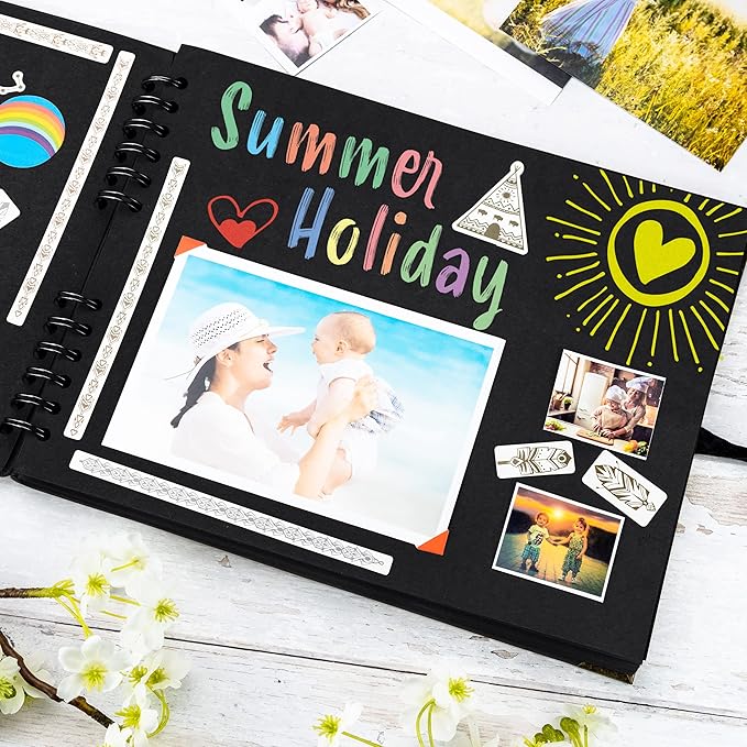Bstorify Large Scrapbook Photo Albums 50 Pages (11 x 8.5 inch) Black Thick Kraft Paper, Memory Book - Ideal for Your Scrapbooking, Art & Craft Projects