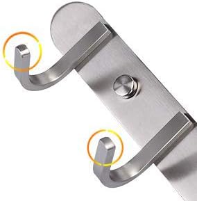 Coat Hook Wall Mount - NHENY Towel Rack with 6 Hooks Hanger for Hanging Clothes, Bags, Keys, and Towels Bathroom, Entryway, Door, 304 Stainless Steel Brushed Nickel