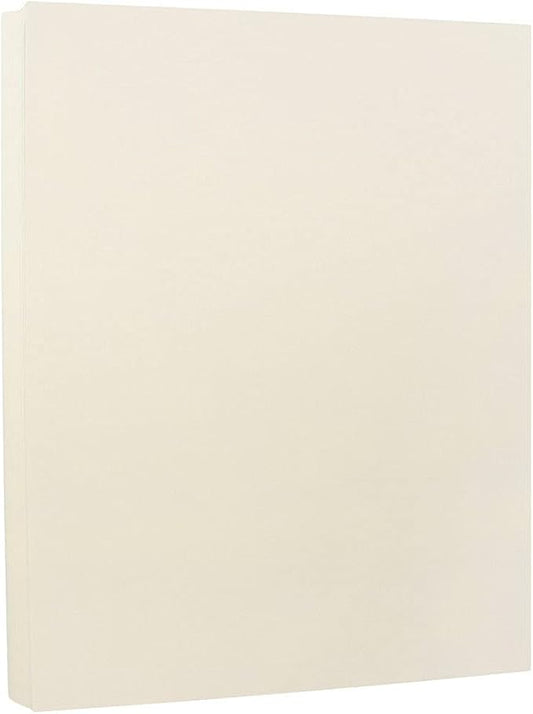 JAM PAPER Strathmore 80lb Cardstock - 8.5 x 11 Coverstock - 216 gsm - Ivory Wove - 25% cotton - 50 Sheets/Pack