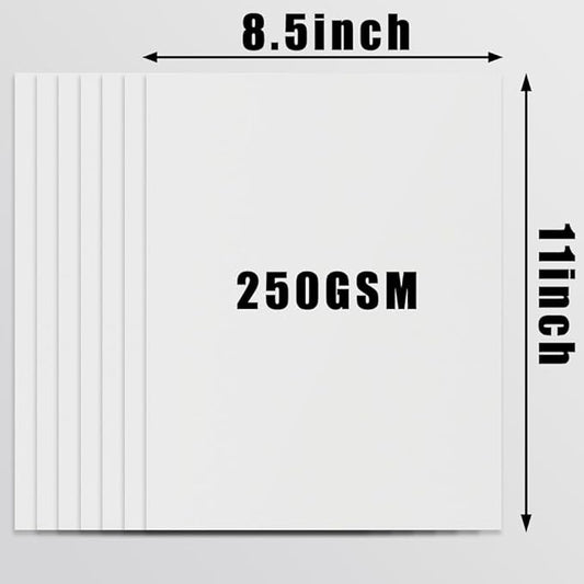 30 Sheets White Cardstock, 8.5 x 11 Card Stock, 92lb/250gsm Thick Cover Stock, Heavyweight Printer Paper for Invitations, Scrapbooking, Crafting, DIY Projects, Decoration and Drawing
