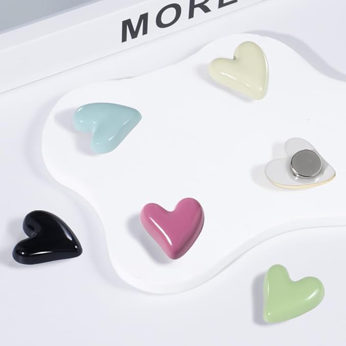 24Pcs Fridge Magnets,Cute Love Heart Decorative Magnets, Colorful Refrigerator Magnets for Whiteboard Cabinet Locker,Strong Holding Power