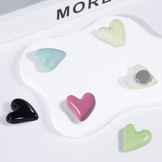 24Pcs Fridge Magnets,Cute Love Heart Decorative Magnets, Colorful Refrigerator Magnets for Whiteboard Cabinet Locker,Strong Holding Power