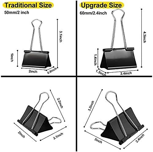 Ufmarine Extra Large Binder Clips 2.4 Inch Length, Jumbo Binder Clips for Office (18 Pcs)