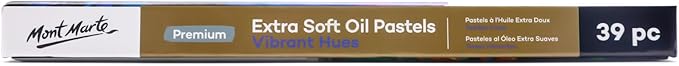 Mont Marte Extra Soft Oil Pastels 39pc, Assorted Bright Colors, Vibrant and Buttery, Versatile Art Pastels for Blending, Layering & Shading, Ideal for Art, Craft, Coloring and Sketching