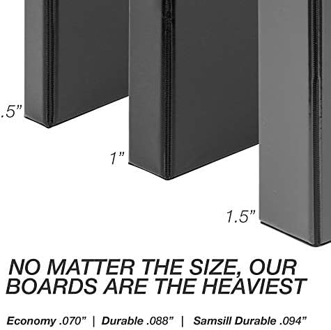 Samsill Durable 1 inch 3 Ring Binder, Made in USA, D Ring Binder, FSC 100% Recycled Chipboard, Black, 12 Pack