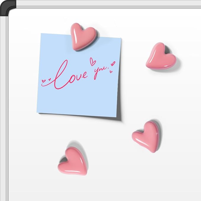 22Pcs Fridge Magnets,Cute Love Heart Decorative Magnets, Refrigerator Magnets for Whiteboard Cabinet Locker,Strong Holding Power,Pink