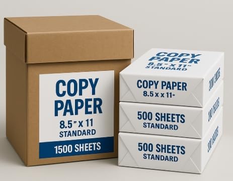 Extra Bright Copy Paper for Color Printing, 8.5x11", 92 Bright, 3 Reams, 1500 Sheets, White, Made in USA