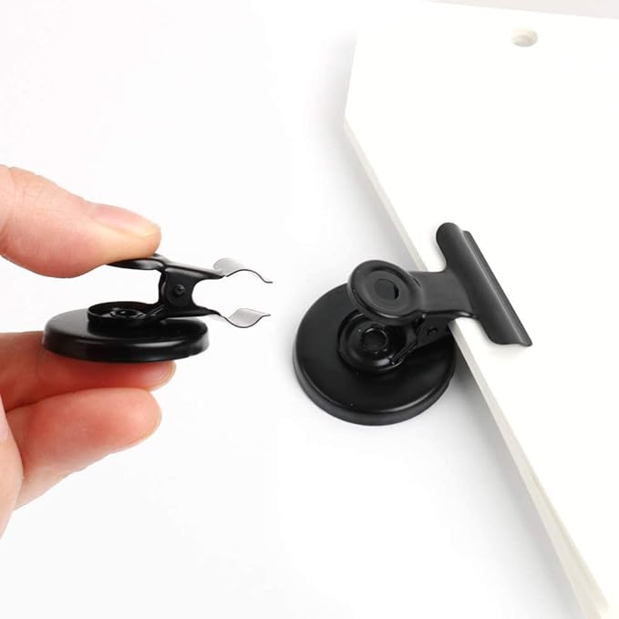 VNDUEEY 500 Pack Black Fridge Magnets Refrigerator Magnets, Magnetic Clips Heavy Duty, Magnetic Paper Clip Holder, Detailed Locker List Display Paper Fasteners on Home, Office, Teaching