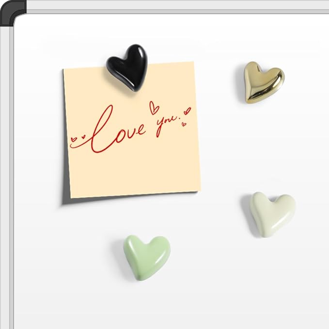24Pcs Fridge Magnets,Cute Love Heart Decorative Magnets, Colorful Refrigerator Magnets for Whiteboard Cabinet Locker,Strong Holding Power