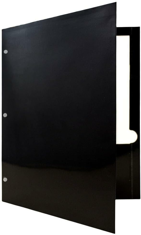 JAM PAPER Laminated Two Pocket Glossy 3 Hole Punch School Folders - Black - 3/Pack