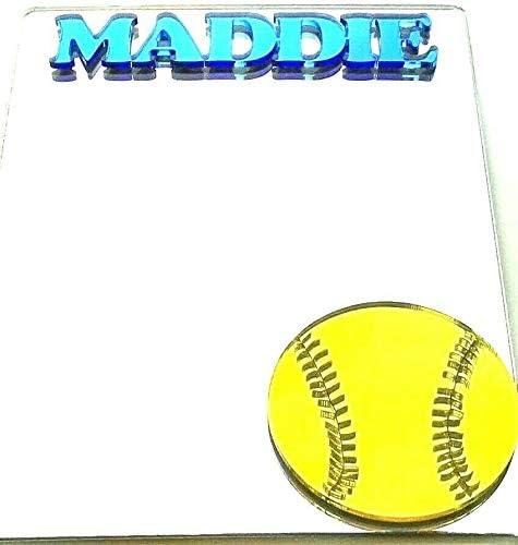 Softball Sports Player Inside of Locker Mirror Personalized Back to School Color Style Cheerful Decor Magnetic Home Office Gym Locker Organizer Accessory, Refrigerator Magnet Quality & Fun in One!