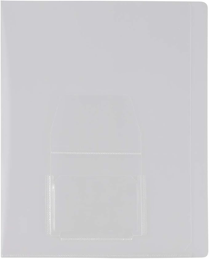 JAM PAPER Plastic Sleeves with Mini Pocket - Letter Size - 9 x 11 1/2 - Clear Project Pockets - 10 Page Protectors/Pack