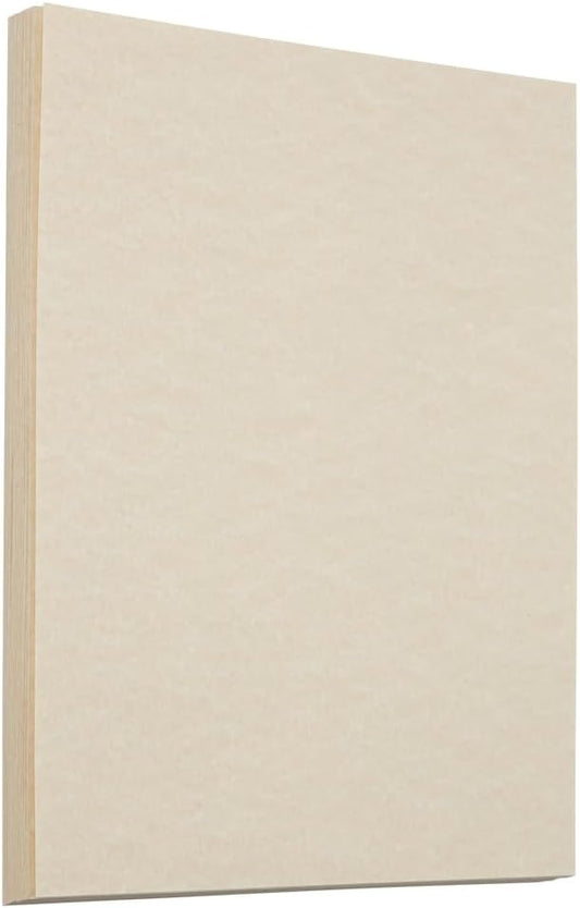 JAM PAPER Parchment 65lb Cardstock - 8.5 x 11 Coverstock - 176 gsm - Natural Recycled - 250 Sheets/Ream