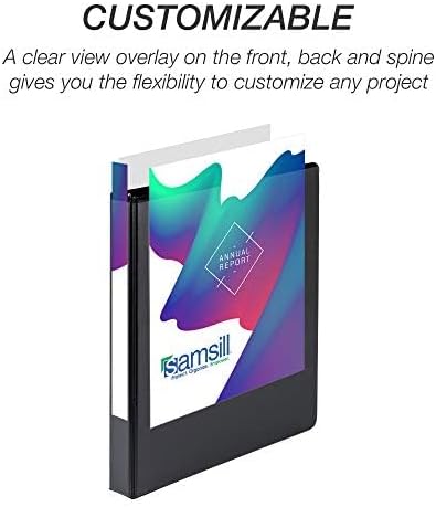 Samsill Durable 1 inch 3 Ring Binder, Made in USA, D Ring Binder, FSC 100% Recycled Chipboard, Black, 12 Pack