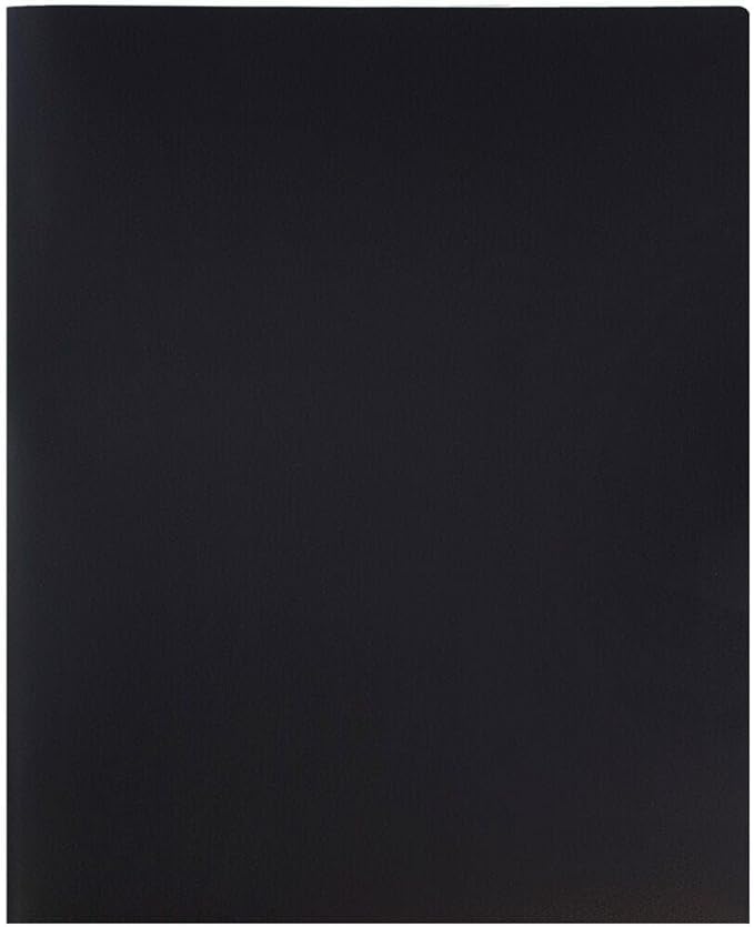 JAM PAPER Plastic 2 Pocket POP Folders - Durable School Folders - Black - Bulk 144/Box