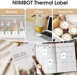 NeedIt B1 B21 B3S Label Maker Tape Adapted Labels Sticker 1.96"x 1.18" (50x30mm) Standard Laminated Office Container Labeling Tape Replacement for Niimbot B21 B1 B3S Label Maker (3 Rolls, White)