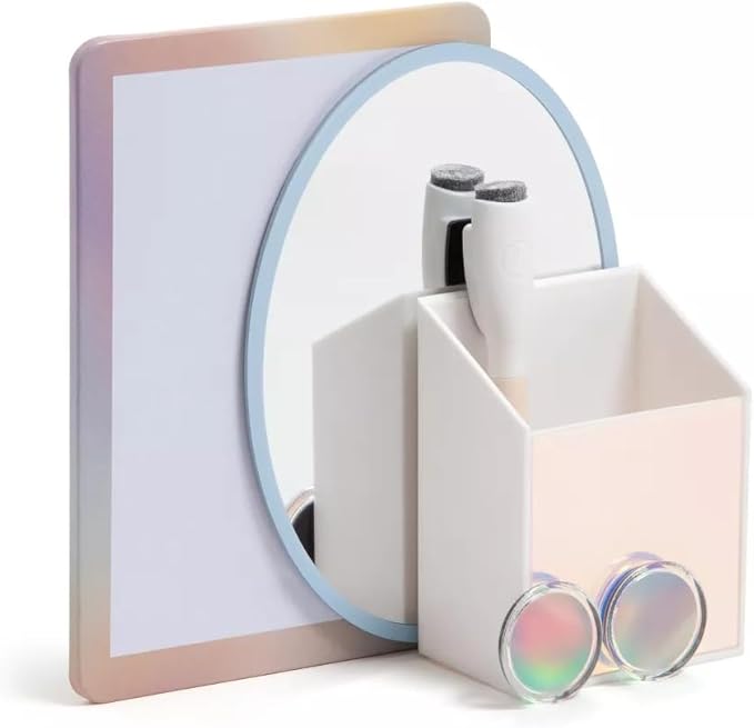 Boho Locker Kit: Mirror, White Board, Pencil Cup, Pen and Inspirational Magnets Style Set (Lucent Dreams - 12 Piece Kit)