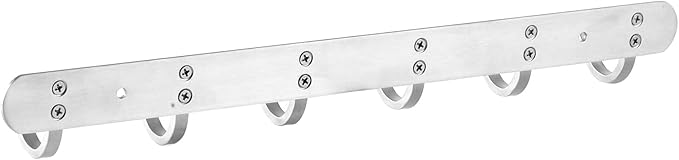 Coat Hook Wall Mount - NHENY Towel Rack with 6 Hooks Hanger for Hanging Clothes, Bags, Keys, and Towels Bathroom, Entryway, Door, 304 Stainless Steel Brushed Nickel