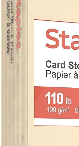 Staples 490890 Cardstock Paper 110 lbs 8.5-Inch x 11-Inch Ivory 250/Pack (49703)