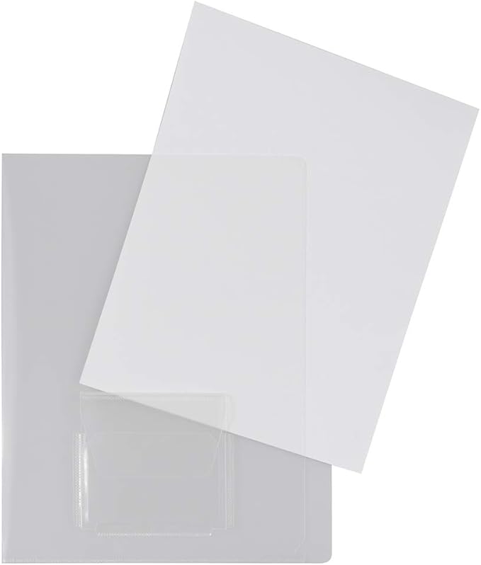 JAM PAPER Plastic Sleeves with Mini Pocket - Letter Size - 9 x 11 1/2 - Clear Project Pockets - 10 Page Protectors/Pack