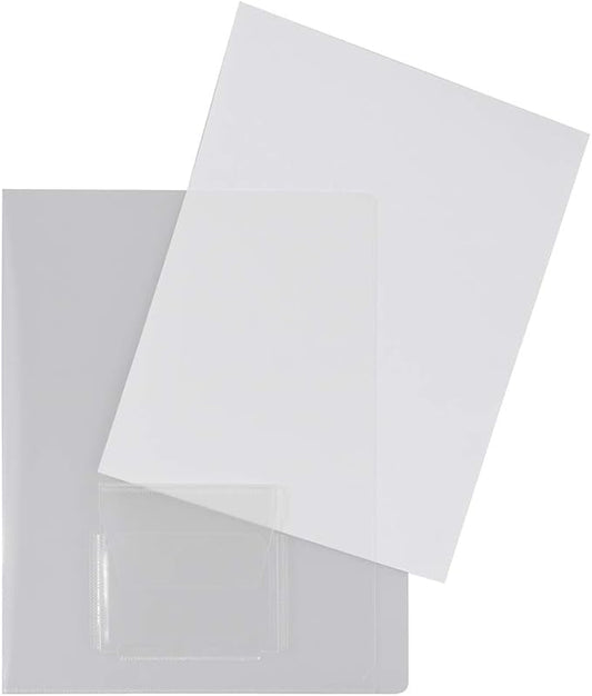JAM PAPER Plastic Sleeves with Mini Pocket - Letter Size - 9 x 11 1/2 - Clear Project Pockets - 10 Page Protectors/Pack