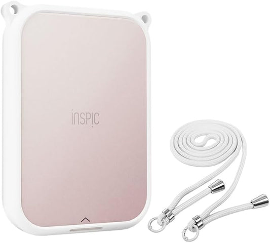Silicone Case for Canon Ivy 2 Mini Photo Printer with Neck Strap Lanyard - White