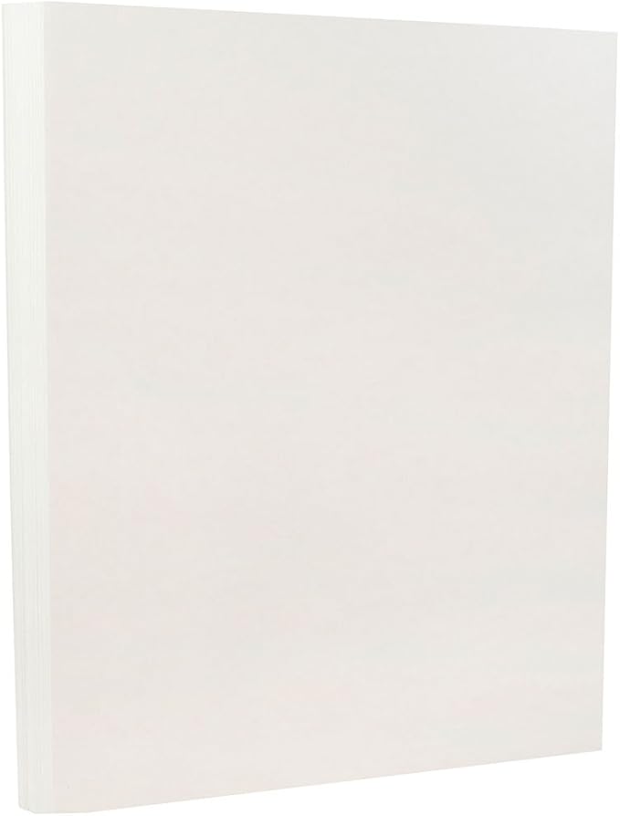 JAM PAPER Parchment 65lb Cardstock - 8.5 x 11 Coverstock - 176 gsm - White Recycled - 50 Sheets/Pack