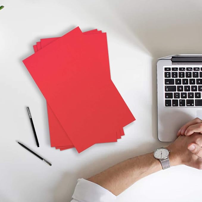 JAM PAPER Ledger 65lb Cardstock - 11 x 17 - Tabloid Coverstock - 176 gsm - Red Recycled - 50 Sheets/Pack