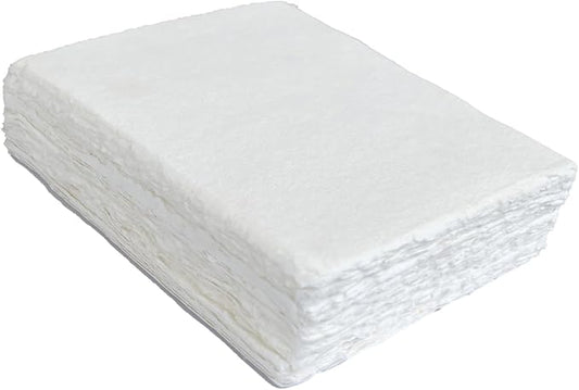 Handmade Cotton Paper with Deckle Edge Recycled Cotton Rag Mixed Media Card Stock for Watercolor, Writers, Invitations, Crafts (6x8 inch A5, 150gsm, 50 Pack)