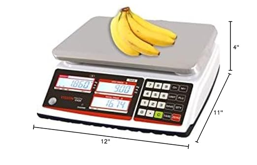 VisionTechShop TVP-30B Price Computing Scale, Lb/Oz/Kg Switchable, 30lb Capacity, 0.005lb Readability, NTEP Legal for Trade, NSF Certified, LP-50 Thermal Label Printer, 1 Case of Labels LST8060