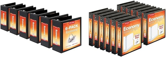 Cardinal Economy 3-Ring Binders, 4", Slant-D Rings, Holds 835 Sheets, ClearVue Presentation View & Economy 3-Ring Binders, 1.5", Round Rings, Holds 350 Sheets, ClearVue Presentation View